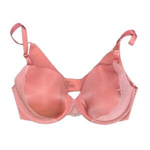 Soma Vanishing 360 Perfect Coverage Lace Trim Bra 34D Pink Underwire
